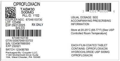 Label (43547 689 50 Ciprofloxacin 500mg 67046 1537 30)